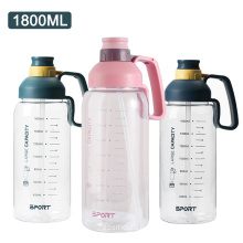 1.8L large capacity leak proof gym fitness water jug with straw plastic water bottle sports